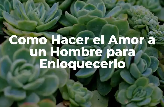 Como Hacer el Amor a un Hombre para Enloquecerlo