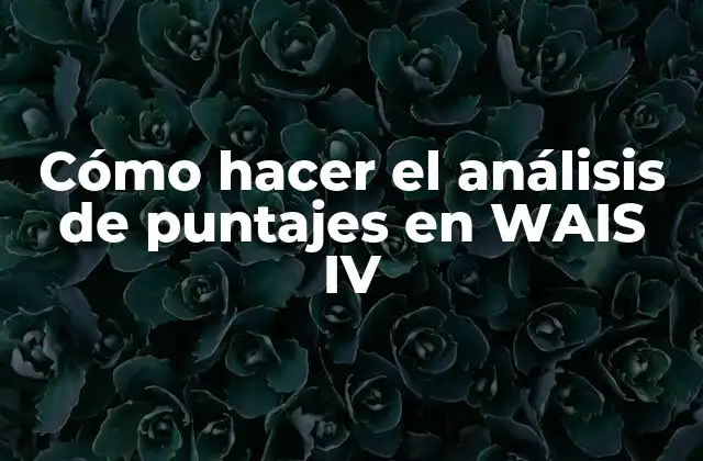 Cómo Hacer el Análisis de Puntajes en Wais Iv