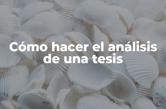 Cómo Hacer el Análisis de una Tesis