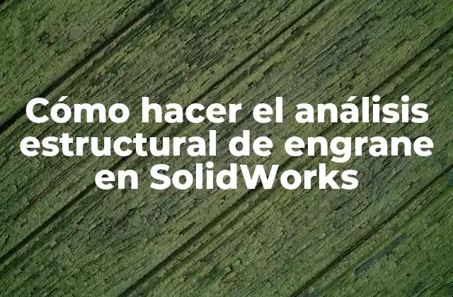 Cómo Hacer el Análisis Estructural de Engrane en Solidworks