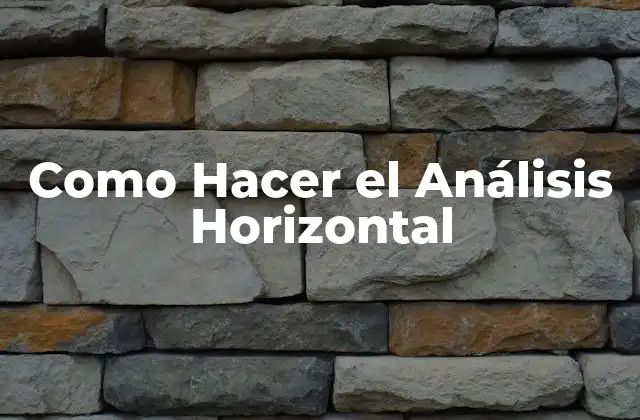 Como Hacer el Análisis Horizontal