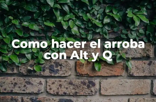 Como Hacer el Arroba con Alt y Q