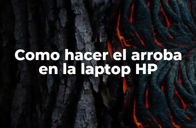 Como Hacer el Arroba en la Laptop Hp