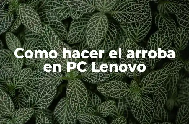 Como Hacer el Arroba en Pc Lenovo