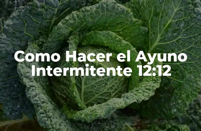 Como Hacer el Ayuno Intermitente 12:12