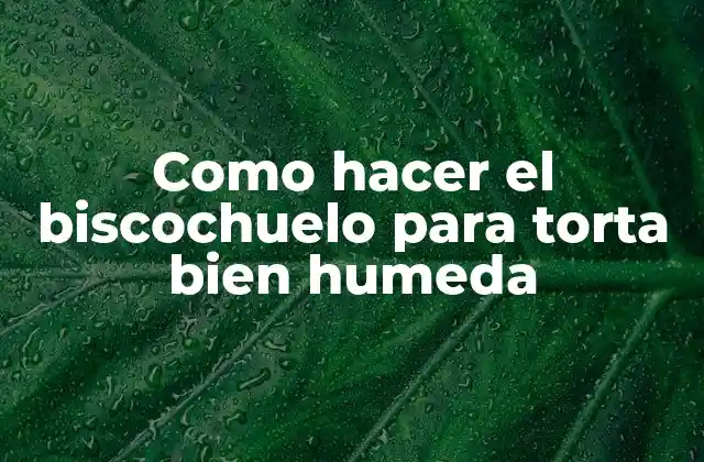 Como Hacer el Biscochuelo para Torta Bien Humeda
