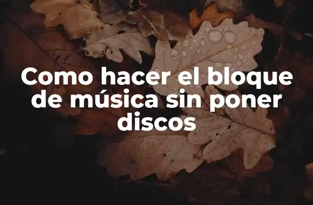 Como hacer el bloque de música sin poner discos