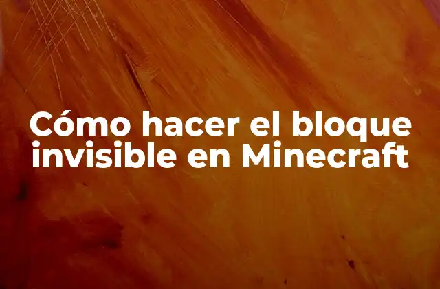 Cómo Hacer el Bloque Invisible en Minecraft 2 ¿Qué es un bloque invisible en Minecraft y cómo se utiliza?