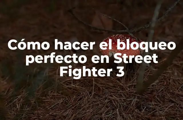 Cómo Hacer el Bloqueo Perfecto en Street Fighter 3