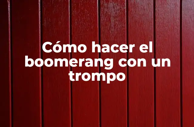 Cómo Hacer el Boomerang con un Trompo