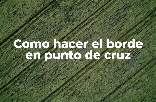 Como Hacer el Borde en Punto de Cruz