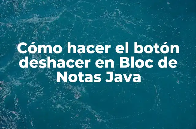Cómo Hacer el Botón Deshacer en Bloc de Notas Java