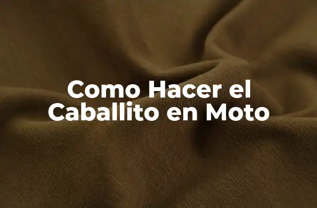 Como Hacer el Caballito en Moto