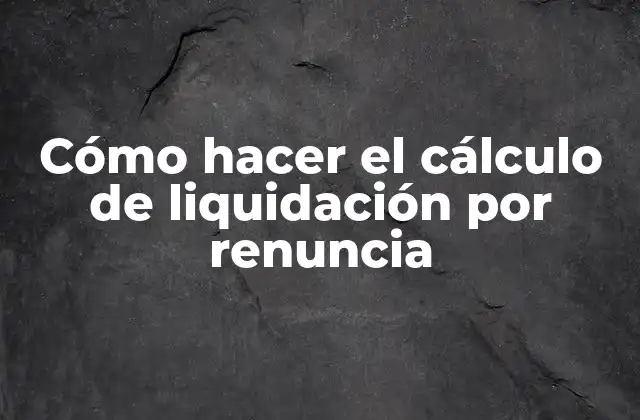 Cómo Hacer el Cálculo de Liquidación por Renuncia