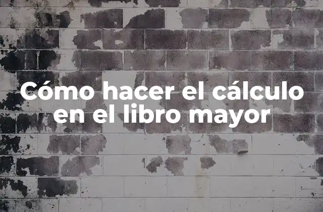 Cómo Hacer el Cálculo en el Libro Mayor