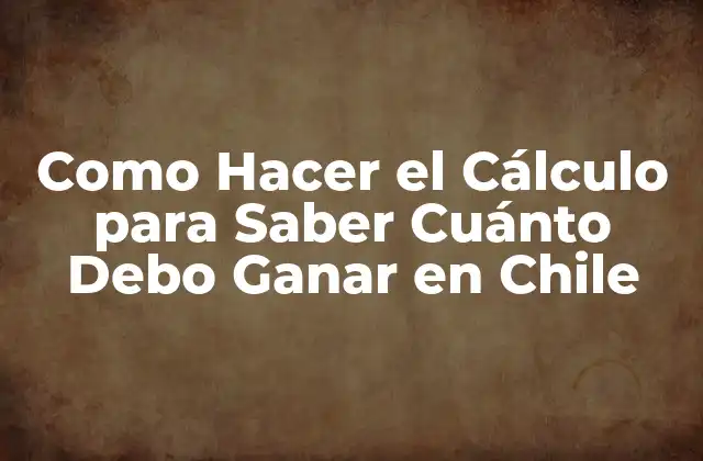 Como Hacer el Cálculo para Saber Cuánto Debo Ganar en Chile