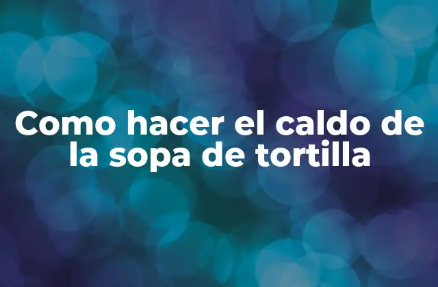 Como Hacer el Caldo de la Sopa de Tortilla
