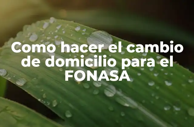 Como Hacer el Cambio de Domicilio para el Fonasa