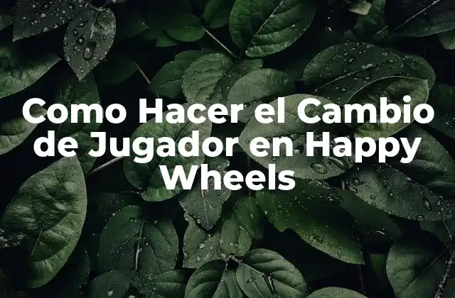 Como Hacer el Cambio de Jugador en Happy Wheels