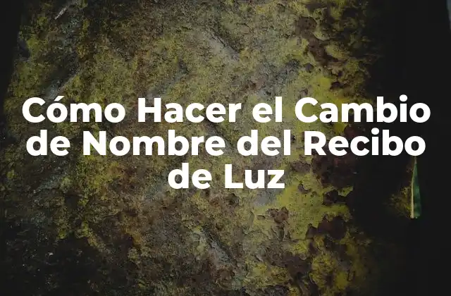 Cómo Hacer el Cambio de Nombre Del Recibo de Luz