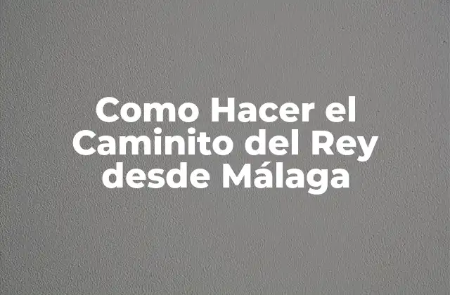 Como Hacer el Caminito Del Rey desde Málaga