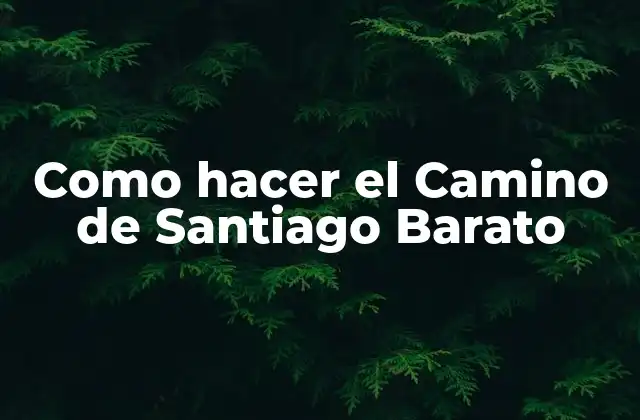 Como Hacer el Camino de Santiago Barato
