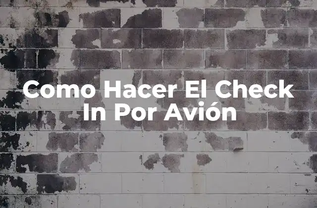 Como Hacer el Check In por Avión