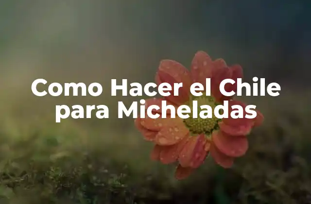 Como Hacer el Chile para Micheladas