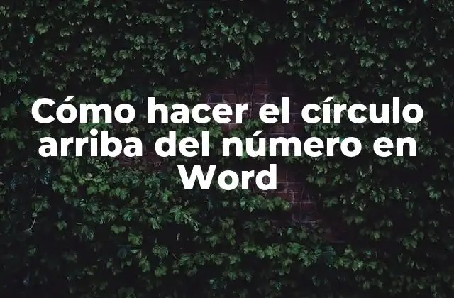 Cómo Hacer el Círculo Arriba Del Número en Word