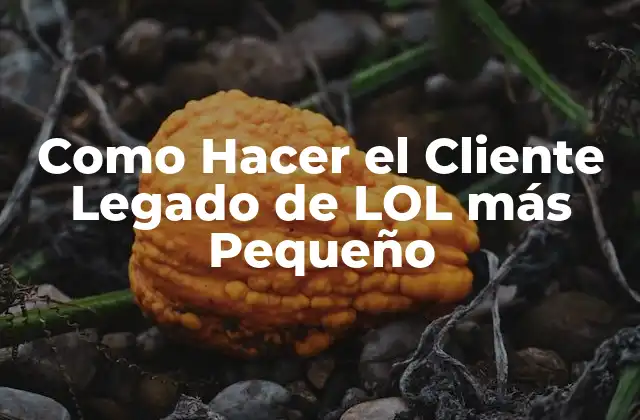 Como Hacer el Cliente Legado de Lol Más Pequeño