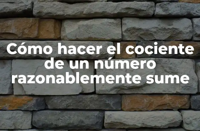 Cómo Hacer el Cociente de un Número Razonablemente Sume