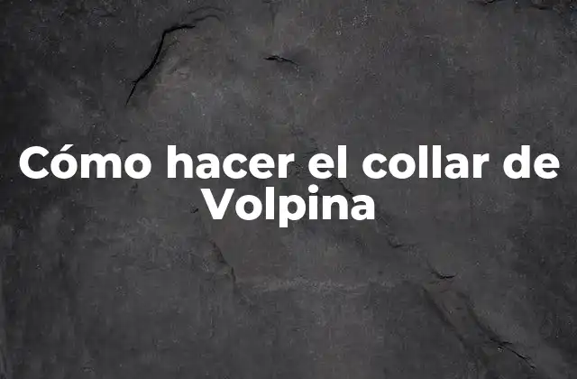 Cómo Hacer el Collar de Volpina