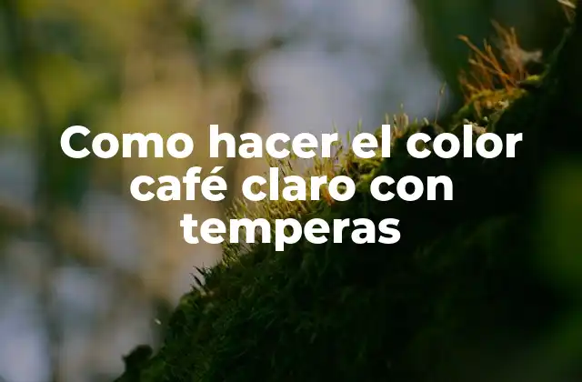 Como Hacer el Color Café Claro con Temperas