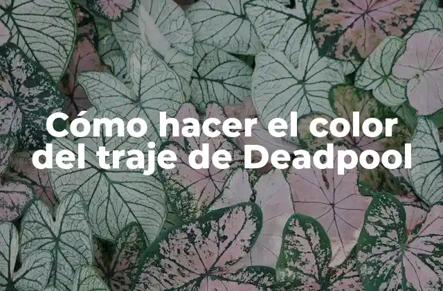 Cómo Hacer el Color Del Traje de Deadpool