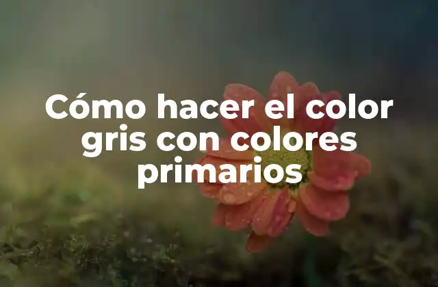 Cómo Hacer el Color Gris con Colores Primarios