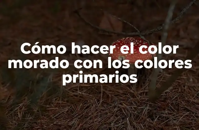 Cómo Hacer el Color Morado con los Colores Primarios