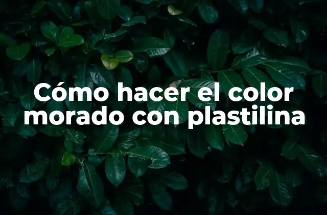 Cómo Hacer el Color Morado con Plastilina
