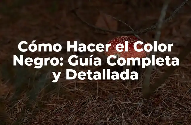 Cómo Hacer el Color Negro: Guía Completa y Detallada