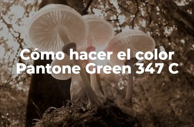 Cómo Hacer el Color Pantone Green 347 C