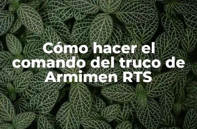 Cómo Hacer el Comando Del Truco de Armimen Rts