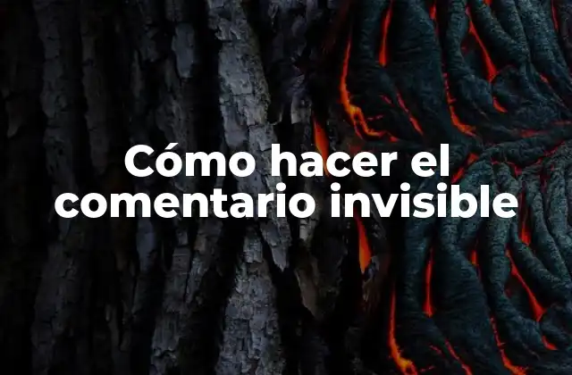 Cómo Hacer el Comentario Invisible