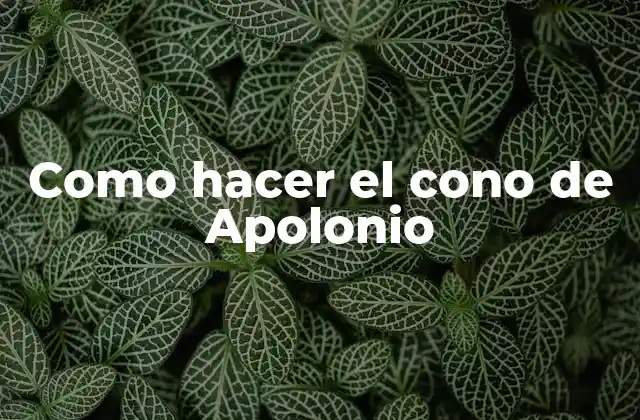 Como Hacer el Cono de Apolonio