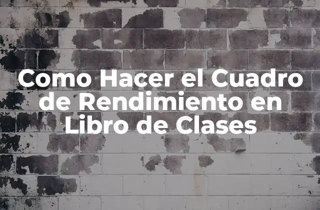 ¿Qué es el Cuadro de Rendimiento en Libro de Clases?