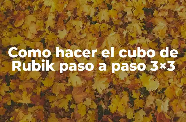 Como Hacer el Cubo de Rubik Paso a Paso 3×3