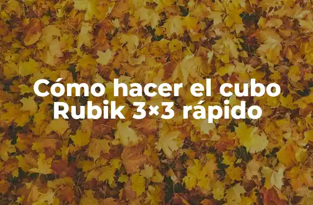 Cómo Hacer el Cubo Rubik 3×3 Rápido