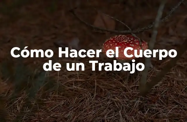 Cómo Hacer el Cuerpo de un Trabajo