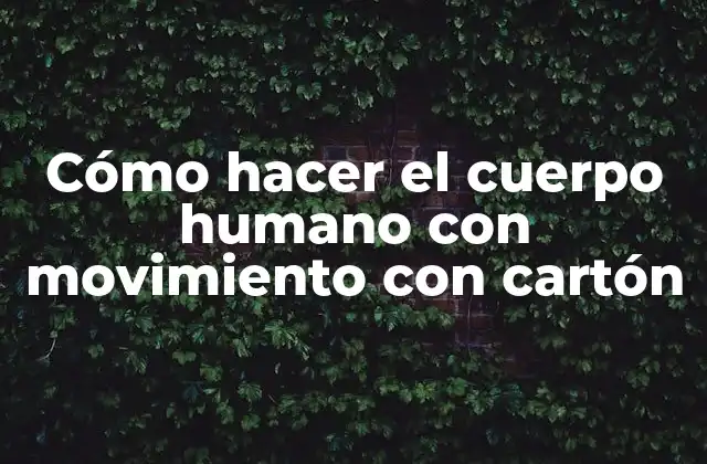 Cómo Hacer el Cuerpo Humano con Movimiento con Cartón
