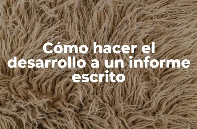 Cómo Hacer el Desarrollo a un Informe Escrito