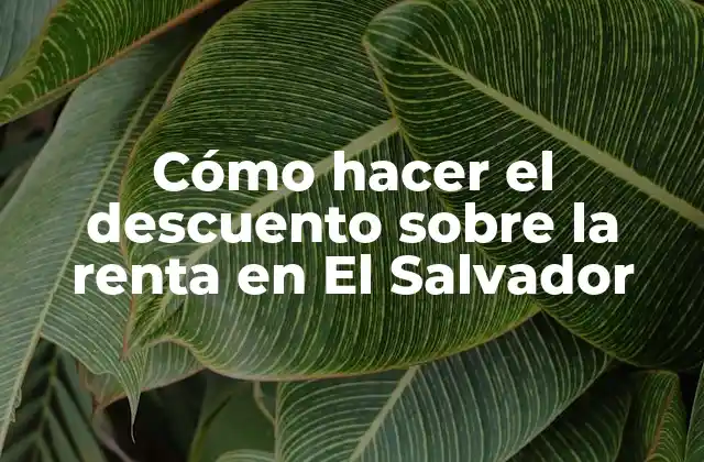 Cómo Hacer el Descuento sobre la Renta en el Salvador