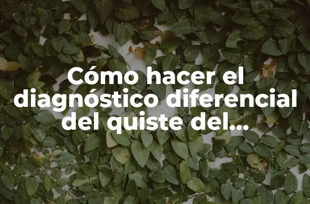 Cómo Hacer el Diagnóstico Diferencial Del Quiste Del Conducto Tirogloso